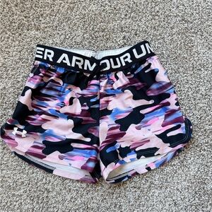 Under Armour Girl’s Camo Shorts - Pink and Black